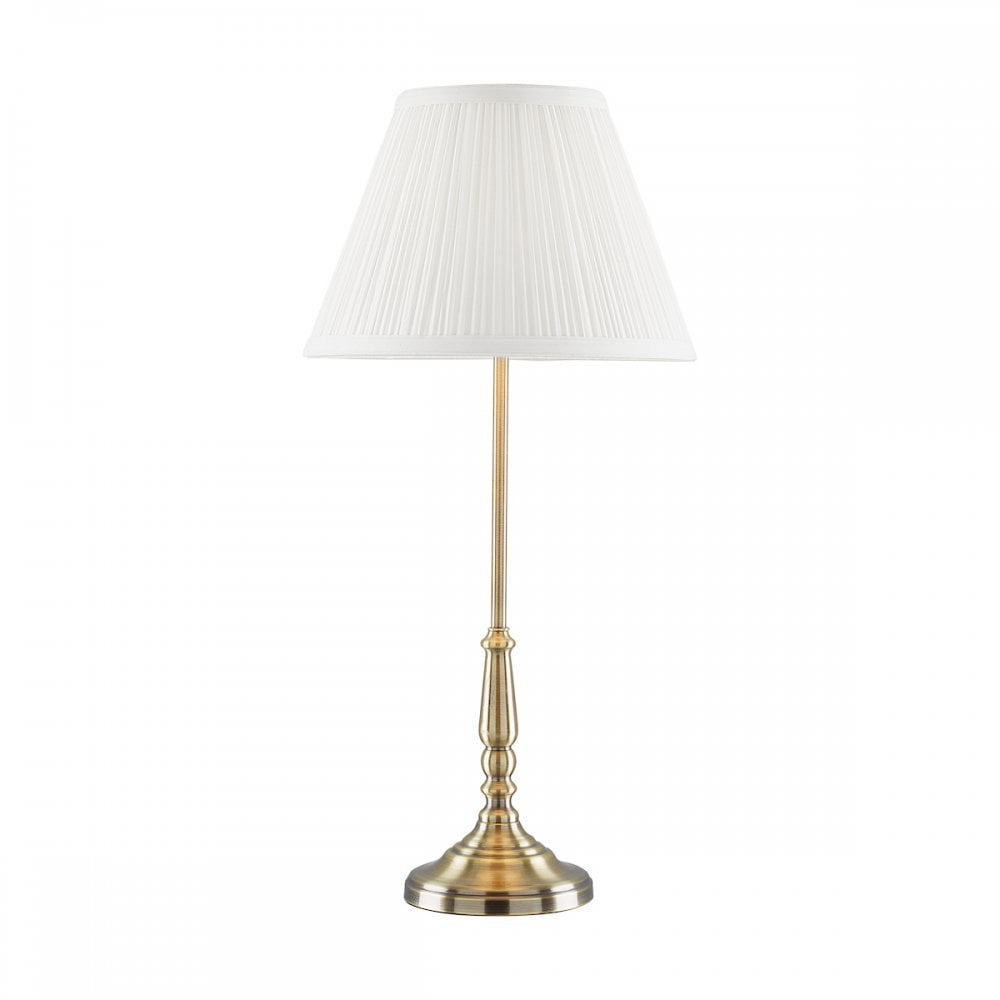 Elliot Classic Table Lamp In Antique Brass With White Shade LA3406958-Q
