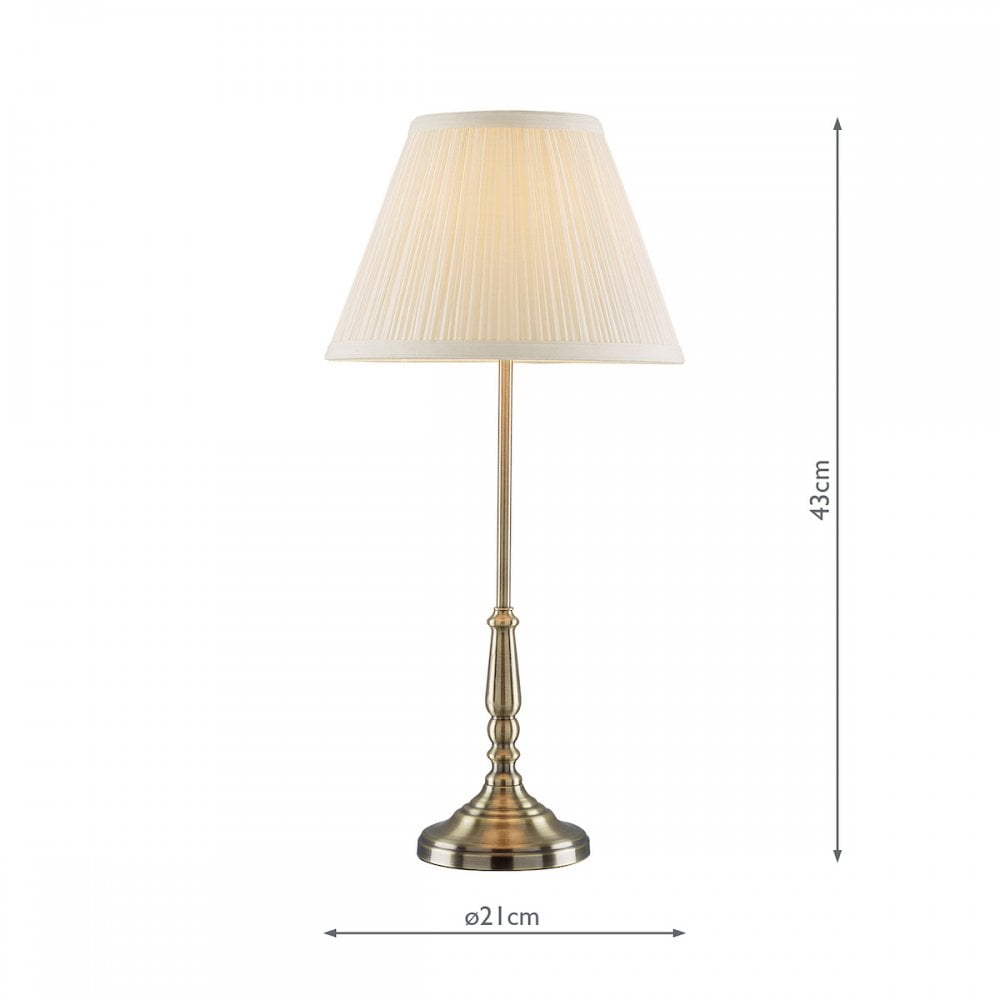 Elliot Classic Table Lamp In Antique Brass With White Shade LA3406958-Q