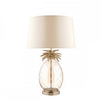 Pineapple Champagne Cut Glass Table Lamp In Cream Gold With Silk Shade LA3702785-Q