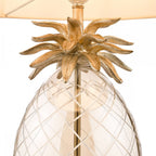 Pineapple Champagne Cut Glass Table Lamp In Cream Gold With Silk Shade LA3702785-Q