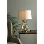 Pineapple Champagne Cut Glass Table Lamp In Cream Gold With Silk Shade LA3702785-Q