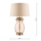 Pineapple Champagne Cut Glass Table Lamp In Cream Gold With Silk Shade LA3702785-Q