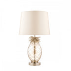 Pineapple Small Champagne Cut Glass Table Lamp In Cream Gold With Silk Shade LA3724961-Q