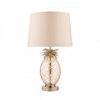 Pineapple Small Champagne Cut Glass Table Lamp In Cream Gold With Silk Shade LA3724961-Q