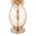 Pineapple Small Champagne Cut Glass Table Lamp In Cream Gold With Silk Shade LA3724961-Q