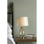 Pineapple Small Champagne Cut Glass Table Lamp In Cream Gold With Silk Shade LA3724961-Q