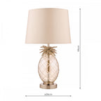 Pineapple Small Champagne Cut Glass Table Lamp In Cream Gold With Silk Shade LA3724961-Q