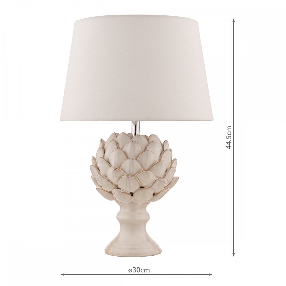 Artichoke Ceramic Table Lamp With Ivory Linen Shade LA3734605-Q