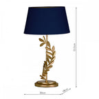 Archer Stylish Leaf Design Table Lamp In Gold Finish With Navy Shade LA3734602-Q