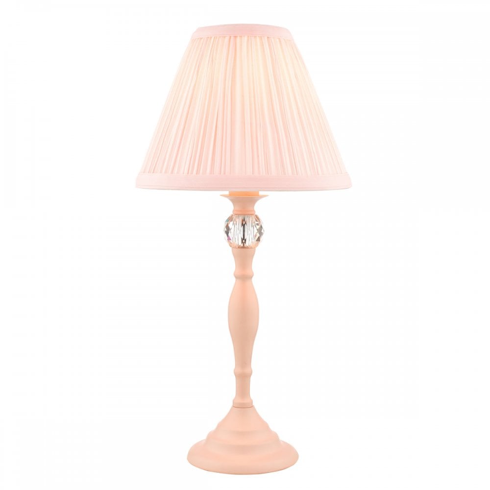 Ellis Spindle Table Lamp In Satin Pink With Shades LA3724950-Q