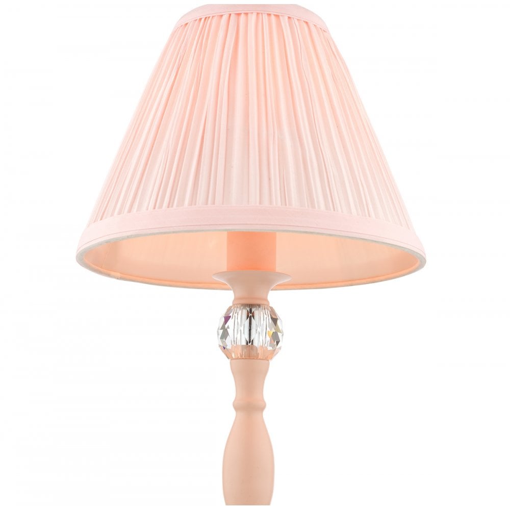 Ellis Spindle Table Lamp In Satin Pink With Shades LA3724950-Q