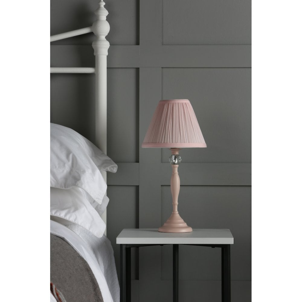 Ellis Spindle Table Lamp In Satin Pink With Shades LA3724950-Q