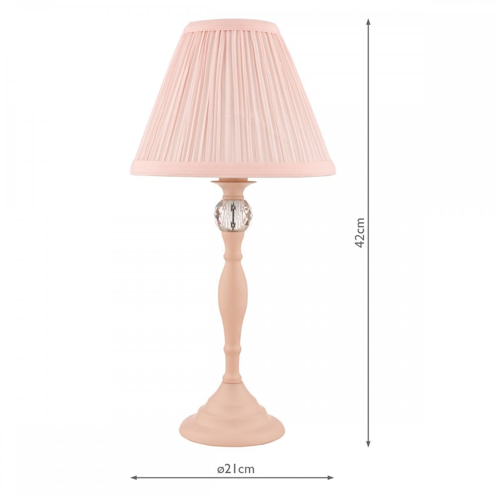 Ellis Spindle Table Lamp In Satin Pink With Shades LA3724950-Q