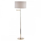 Marlowe Swing Arm Floor Lamp In Polished Nickel Finish With Grey Shade LA3734177-Q