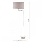 Marlowe Swing Arm Floor Lamp In Polished Nickel Finish With Grey Shade LA3734177-Q