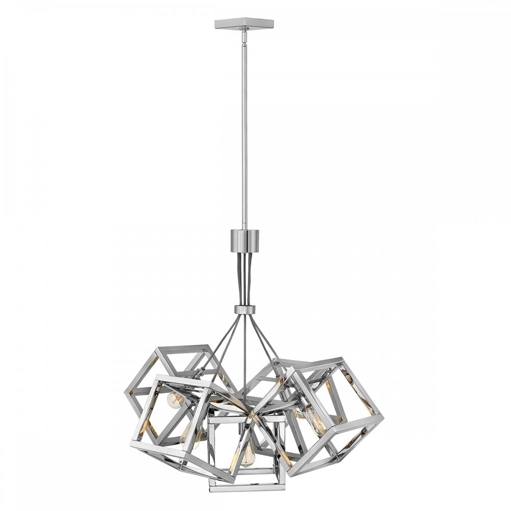 Ensemble Modern 5 Light Ceiling Pendant Light In Polished Nickel Finish QN-ENSEMBLE5P-PN
