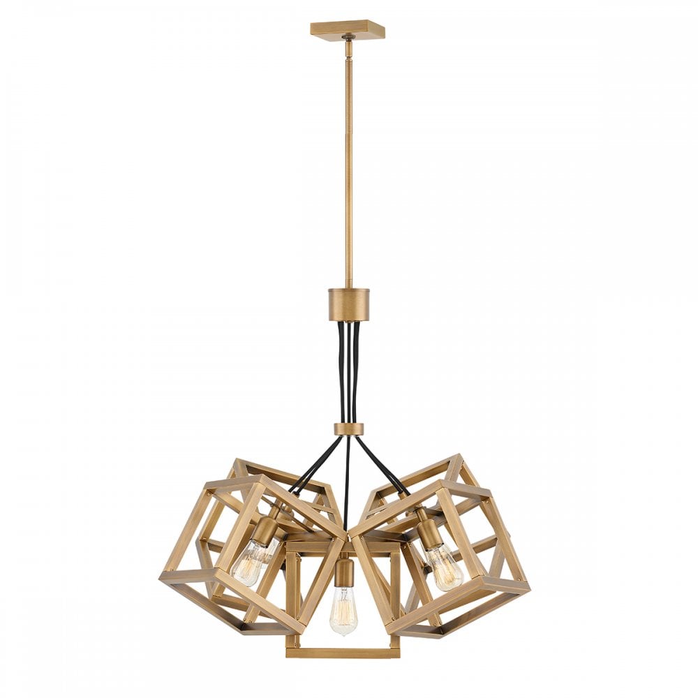 Ensemble Modern 5 Light Ceiling Cluster Pendant Light In Brushed Bronze Finish QN-ENSEMBLE5P-BB