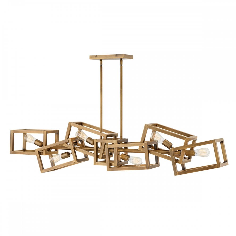Ensemble Modern 6 Light Linear Ceiling Pendant Light In Brushed Bronze QN-ENSEMBLE6-BB