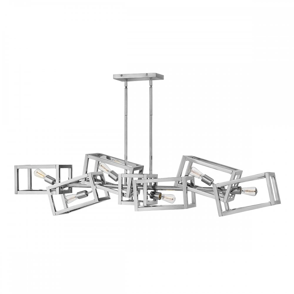 Ensemble Modern 6 Light Linear Ceiling Pendant Light In Polished Nickel Finish QN-ENSEMBLE6-PN