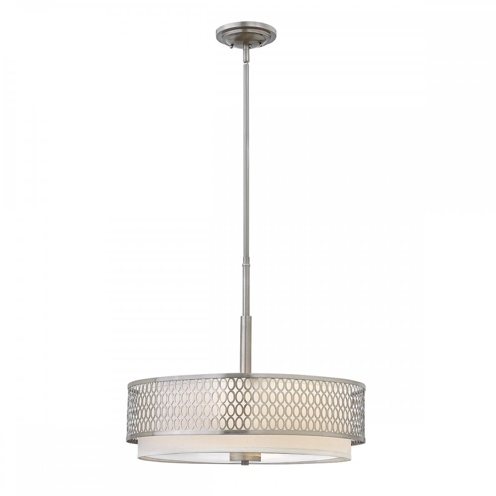 Jules Modern 3 Light Duo Mount Ceiling Light In Brushed Nickel Finish HK-JULES-3P-BN