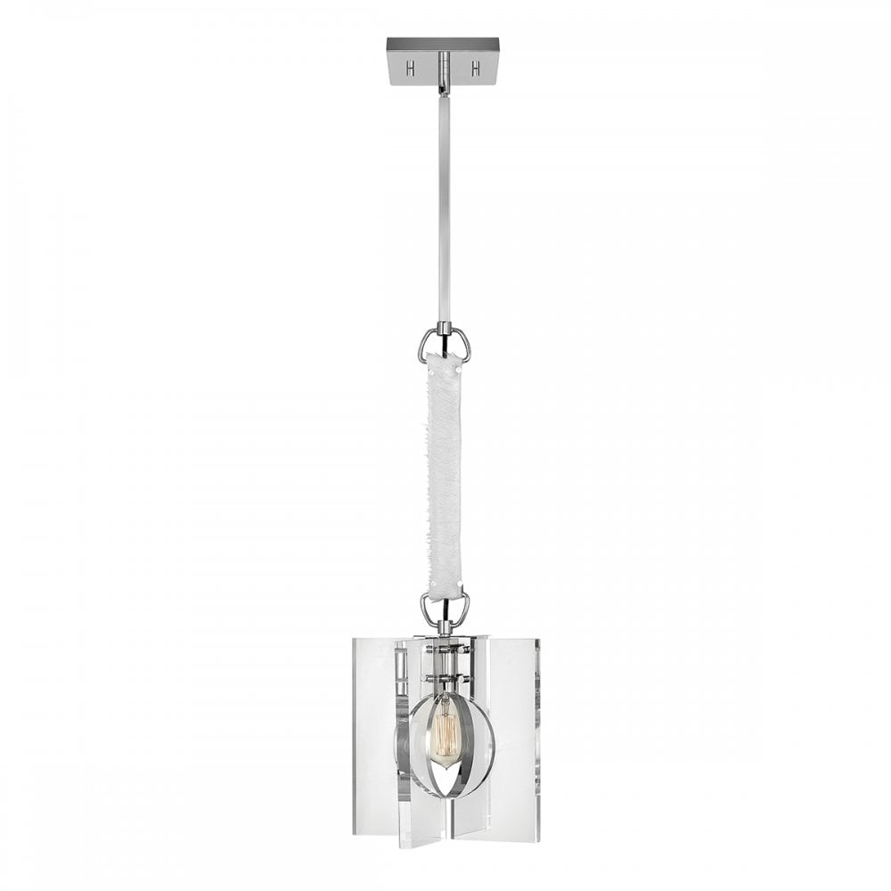 Ludlow Industrial 1 Light Ceiling Pendant In Polished Nickel Finish QN-LUDLOW-1P-PN