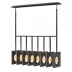 Ludlow Industrial 8 Light Linear Ceiling Pendant In Brushed Graphite QN-LUDLOW8-GR