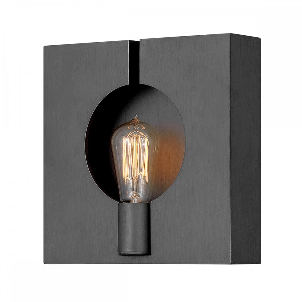 Ludlow Industrial 1 Light Wall Light In Brushed Graphite Finish QN-LUDLOW1-GR