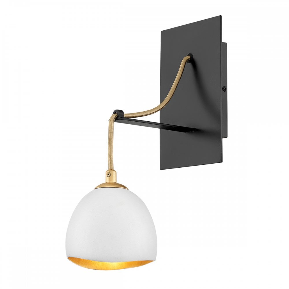 Nula 1 Light Organic Wall Light In Shell White And Luxe Gold Finish QN-NULA1