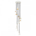Nula 12 Light Organic Cluster Ceiling Pendant Light In Shell White And Luxe Gold QN-NULA-12P