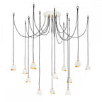 Nula 12 Light Organic Cluster Ceiling Pendant Light In Shell White And Luxe Gold QN-NULA-12P