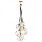Skye 6 Light Ceiling Pendant Light In Heritage Brass Finish QN-SKYE-6P