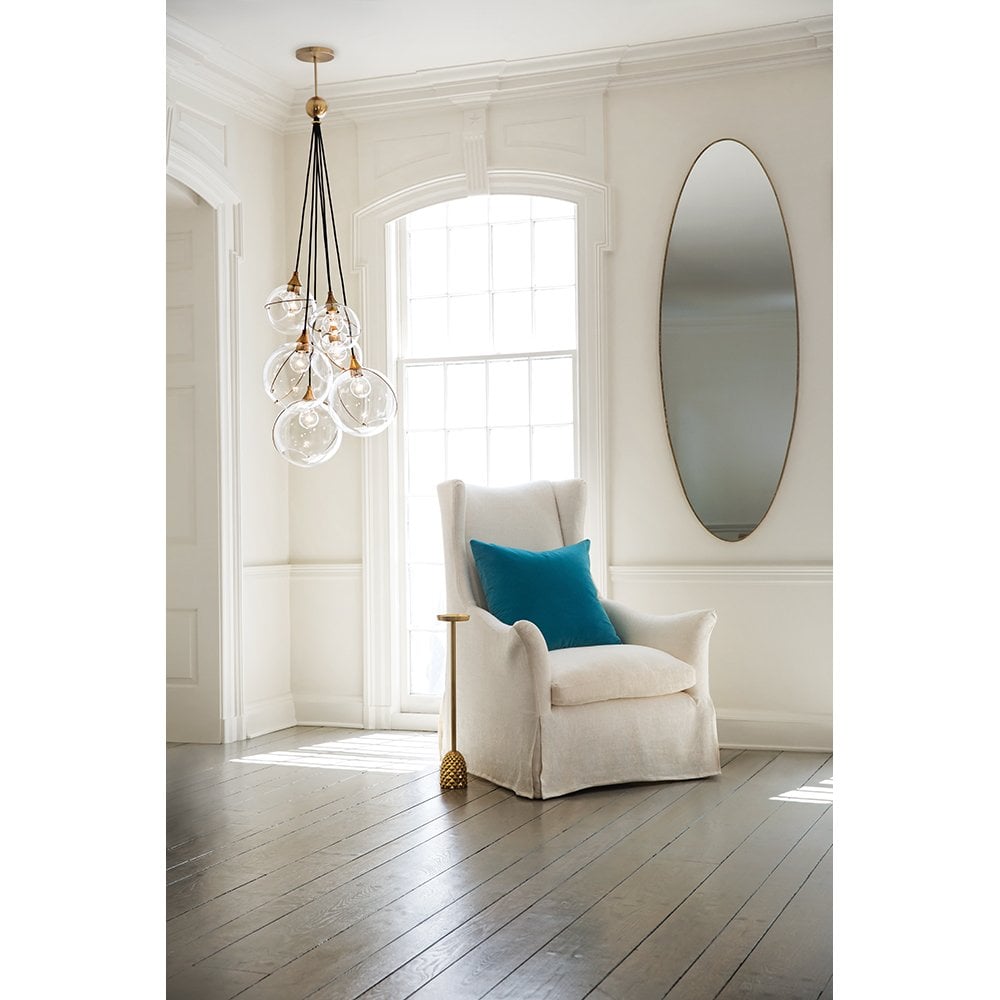 Skye 6 Light Ceiling Pendant Light In Heritage Brass Finish QN-SKYE-6P