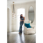 Skye 6 Light Ceiling Pendant Light In Heritage Brass Finish QN-SKYE-6P