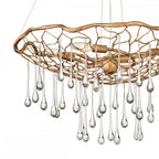 Laguna Organic 4 Light Ceiling Pendant Light In Burnished Gold Finish QN-LAGUNA-4P