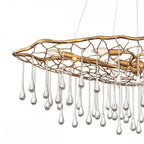 Laguna Organic 8 Light Ceiling Pendant Light In Burnished Gold Finish QN-LAGUNA-8P