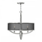 Ascher 3 Light Ceiling Pendant Light In Polished Nickel Finish With Mesh Shade QN-ASCHER-3P