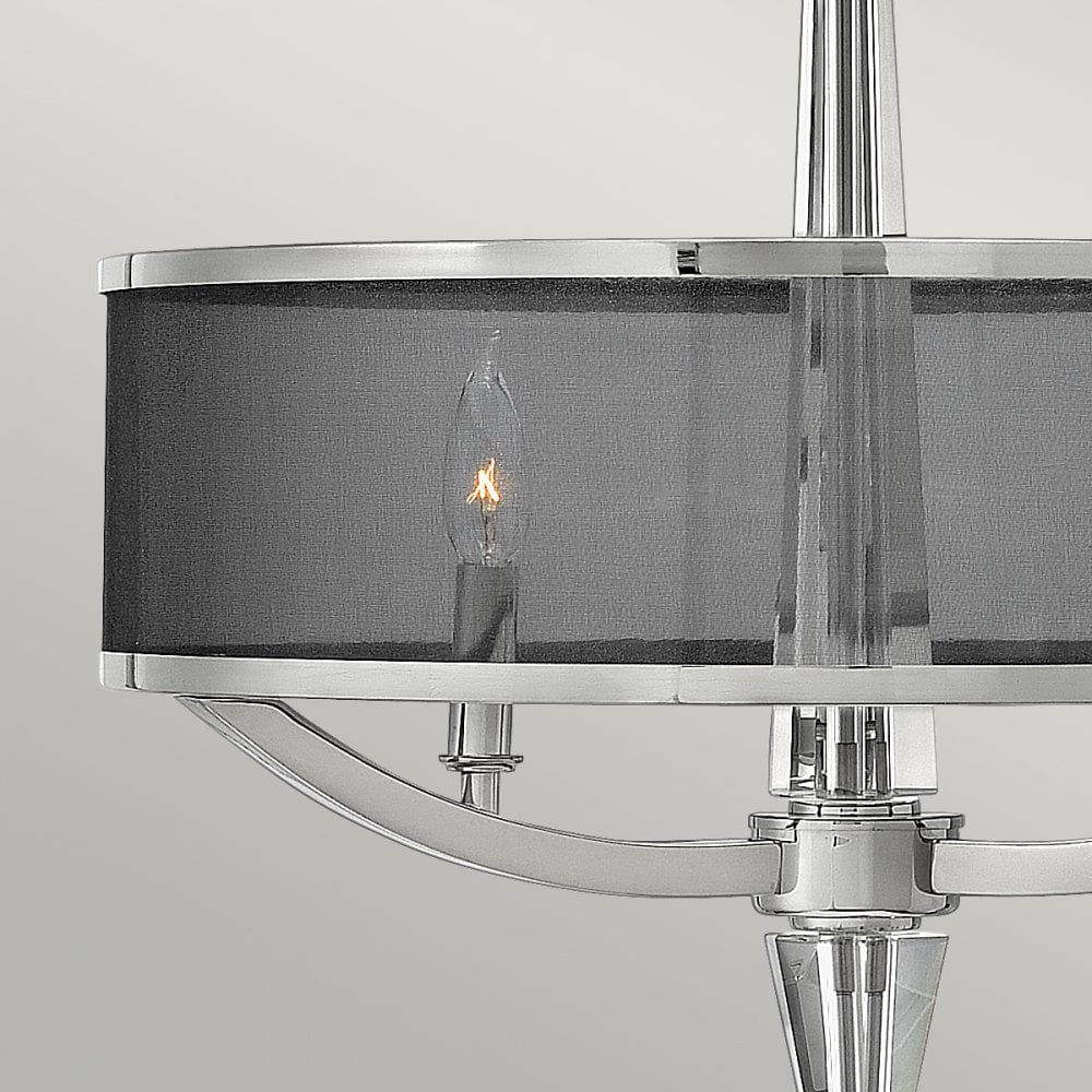 Ascher 3 Light Ceiling Pendant Light In Polished Nickel Finish With Mesh Shade QN-ASCHER-3P