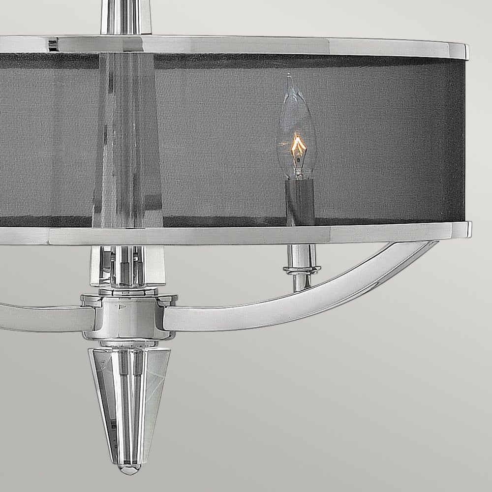 Ascher 3 Light Ceiling Pendant Light In Polished Nickel Finish With Mesh Shade QN-ASCHER-3P