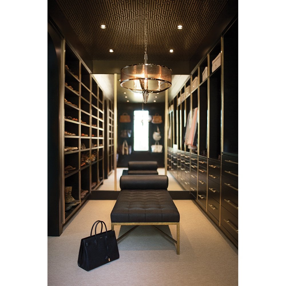 Ascher 3 Light Ceiling Pendant Light In Polished Nickel Finish With Mesh Shade QN-ASCHER-3P