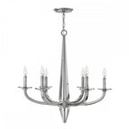 Ascher 6 Light Ceiling Chandelier Light In Polished Nickel Finish QN-ASCHER6