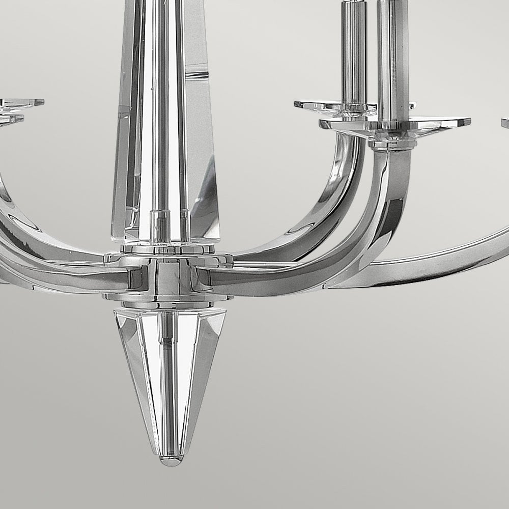 Ascher 6 Light Ceiling Chandelier Light In Polished Nickel Finish QN-ASCHER6