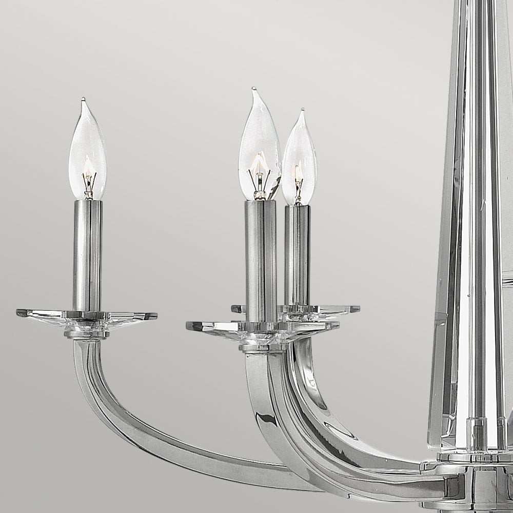 Ascher 6 Light Ceiling Chandelier Light In Polished Nickel Finish QN-ASCHER6