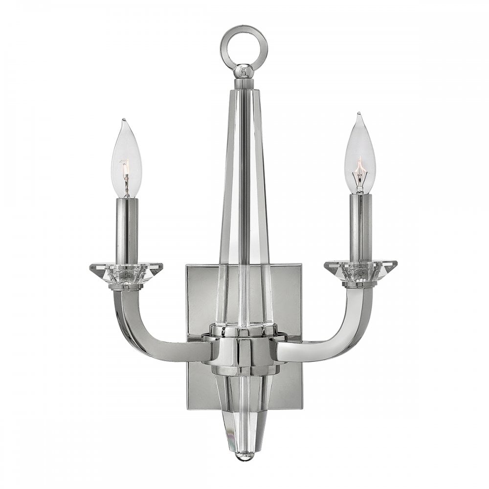 Ascher 2 Light Wall Light In Polished Nickel Finish QN-ASCHER2