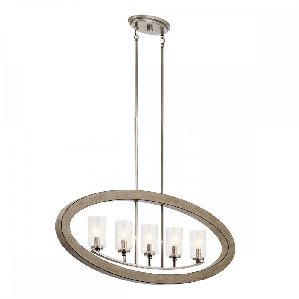 Grand Bank 5 Light Ceiling Chandelier In Distressed Antique Grey Finish KL-GRAND-BANK5