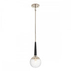 Harper Modern Ceiling Pendant In Nickel With Clear Glass Globe QN-MARILYN-MP