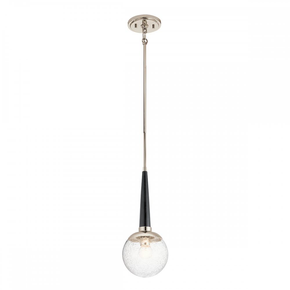Harper Modern Ceiling Pendant In Nickel With Clear Glass Globe QN-MARILYN-MP