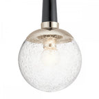 Harper Modern Ceiling Pendant In Nickel With Clear Glass Globe QN-MARILYN-MP