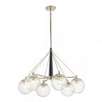 Harper 6 Light Ceiling Chandelier In Nickel With Clear Glass Globes QN-MARILYN6