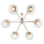 Harper 6 Light Ceiling Chandelier In Nickel With Clear Glass Globes QN-MARILYN6