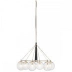 Harper 6 Light Ceiling Chandelier In Nickel With Clear Glass Globes QN-MARILYN6